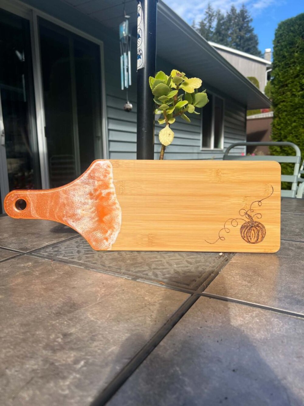 #926 Hand Drawn and Wood Burned Charcuterie Wall Decor Wood Serving Board Resin